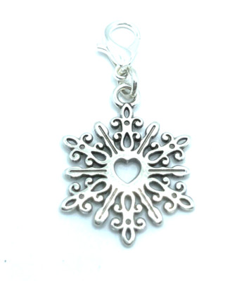 Brighton Winter Dream Snowflake Holiday Snow Ice Merry Silver 2-Sided Charm