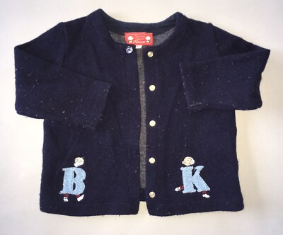 Bécassine By Floriane Weste Strickjacke Marine warm Wolle 18 Monate Sammler!