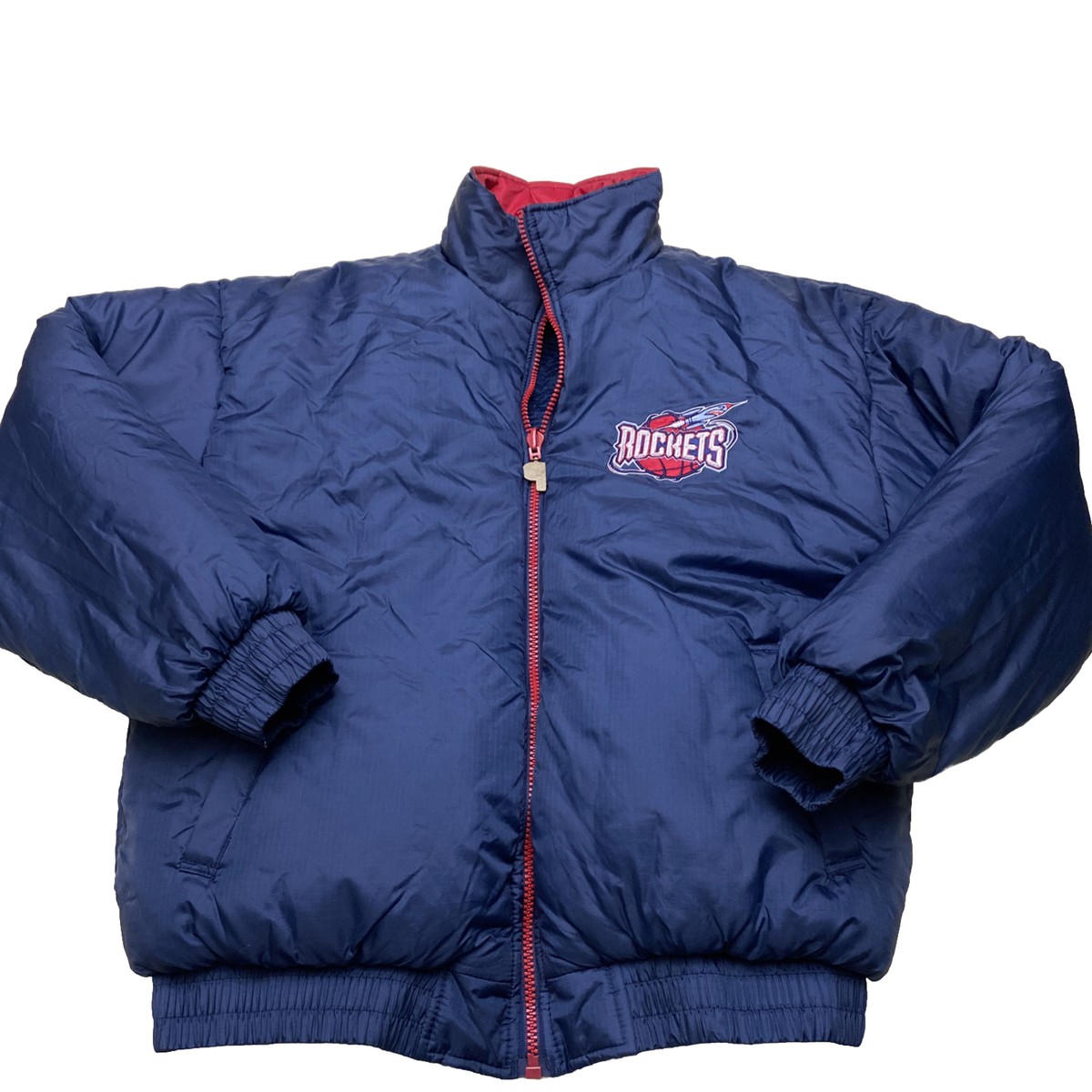 Vintage Pro Player Houston Rockets Reversible Puffer Jacket Sz XL 