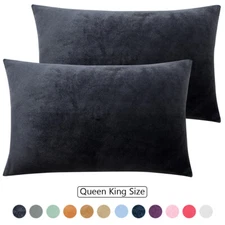 Ultra Soft Velvet Pillowcases Plush Pillow Covers 2 PCS Queen King NTBAY Bedding