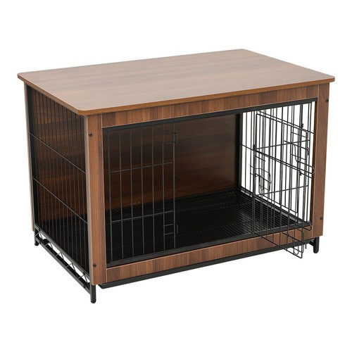 XL Wood Dog Crate Pet Rabbit Cage House Playpen Furniture Kennel End Side Table - Picture 7 of 30