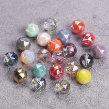 10pcs Triangular Colorful Round 6/8/10mm Ball Faceted Crystal Glass Loose Beads