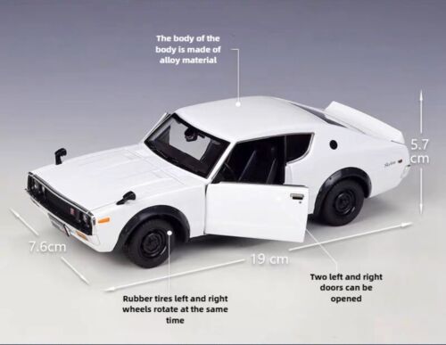 1:24 Scale 1973 Nissan Skyline 2000 GT-R Metal Car Model Toys Ornament GIFT IDEA - Picture 3 of 13