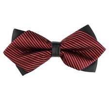 Men's Striped Pre-tied Bow Ties Neck Adjustable Bowties Pointed Wedding Bow Tie