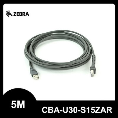 Zebra CBA-U30-S15ZAR Shielded USB 15ft Straight Cable for Barcode Scanners