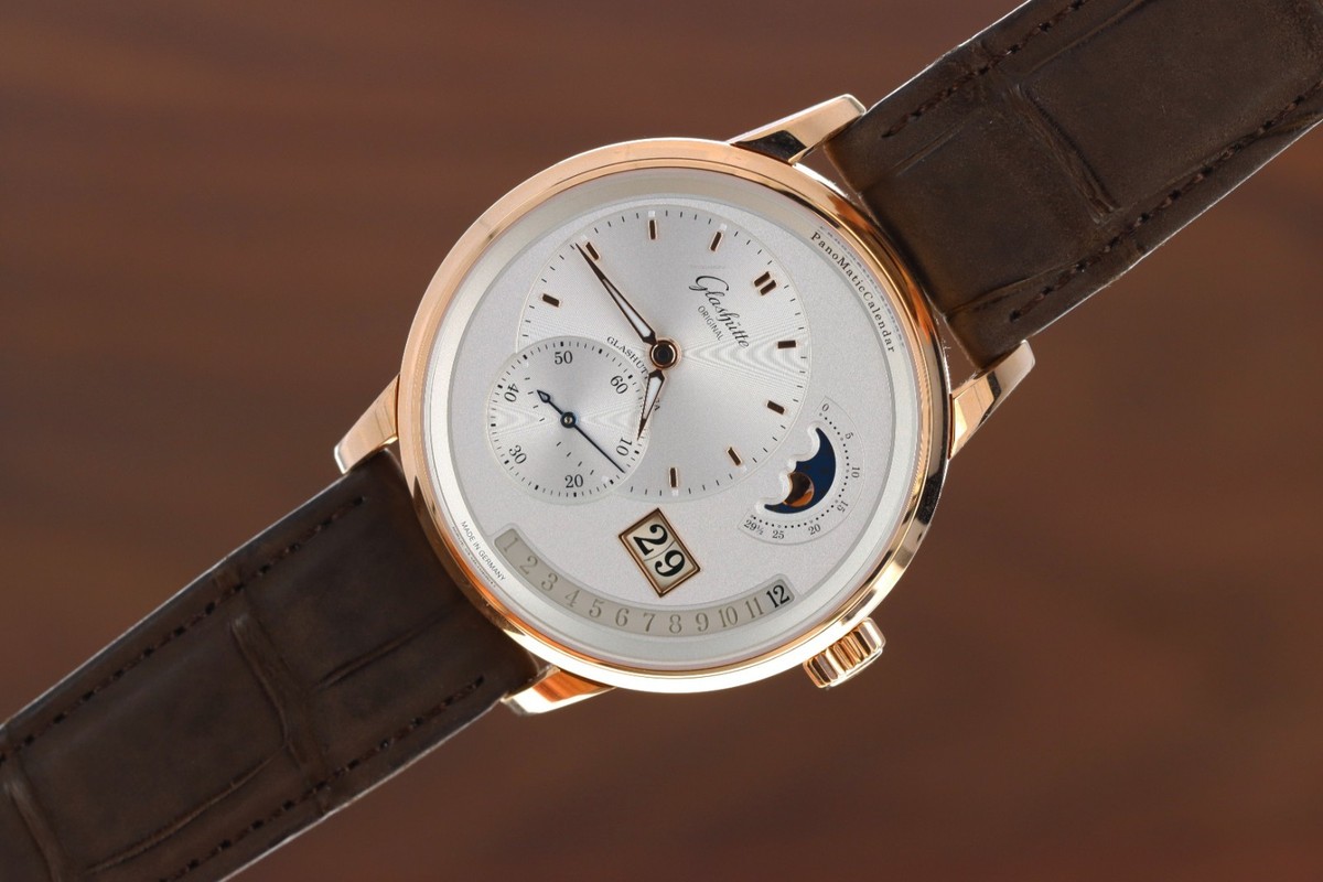 Glashutte Original PanoMaticCalendar, Silver Dial - Rose Gold, 1-92-09-02-05-62