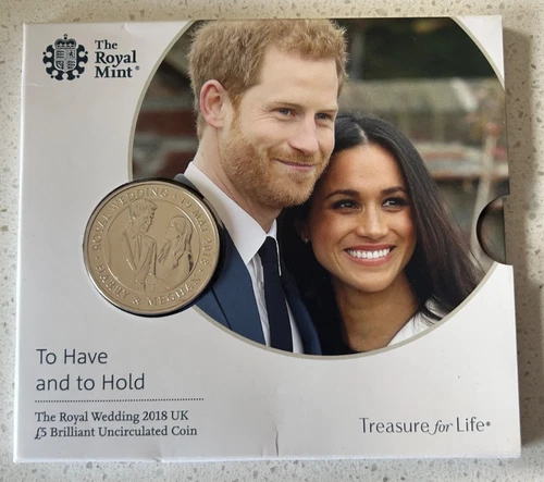 2018 UK THE ROYAL MINT 5 POUNDS THE ROYAL WEDDING BU UNC COIN #M3802
