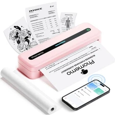 Portable Printers Wireless for Travel, Inkless Thermal Printer, Support 8.5" ...