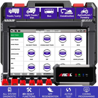 ANCEL X7 HD Heavy Duty Truck Scanner Diagnostic for Cummins CAT Detroit Paccar