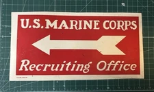 Vietnam War Era USMC Recruiting Sign