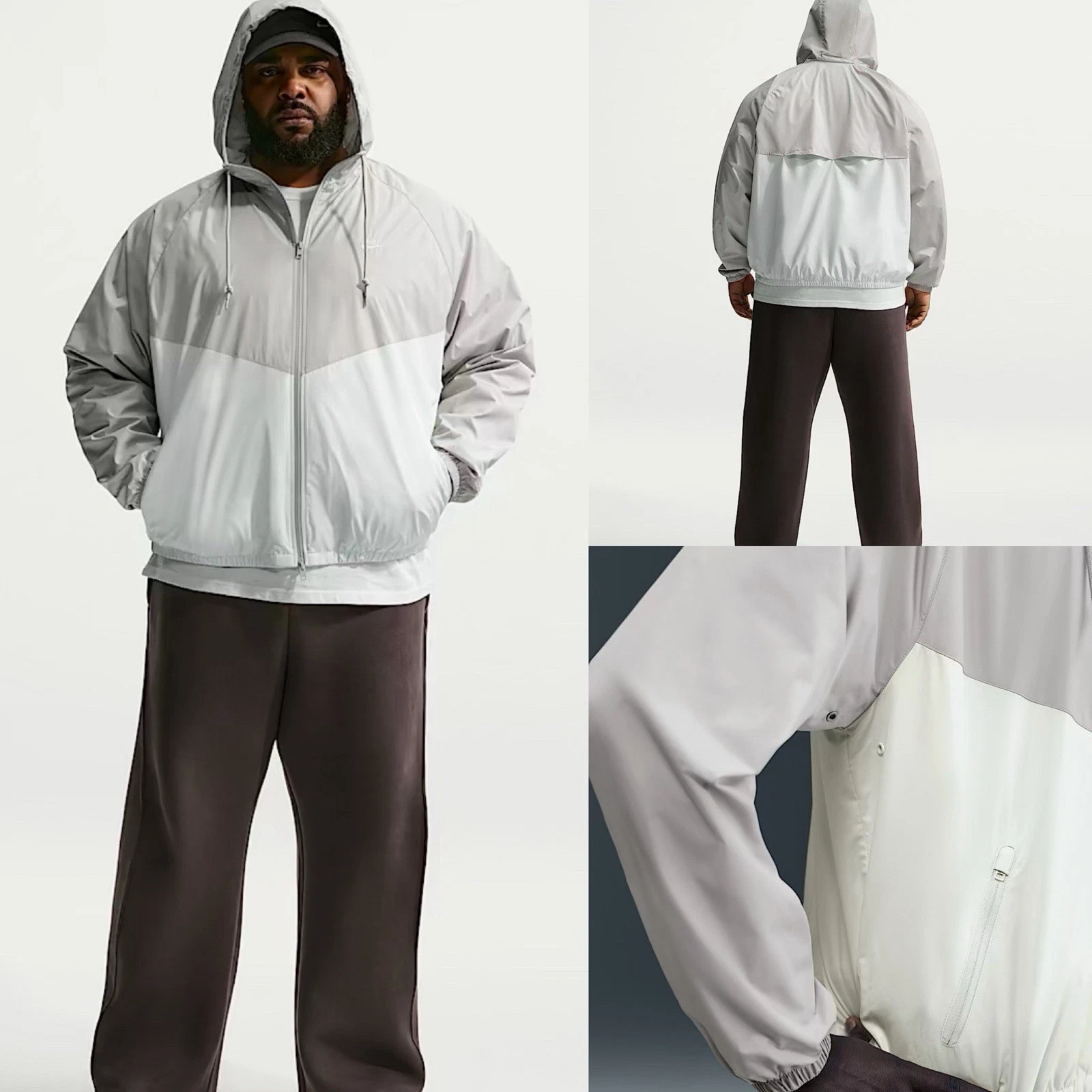 Nike Windrunner Men's Lined Jacket /Light Iron Ore/Sail HV8369-012 2XL(XXL)