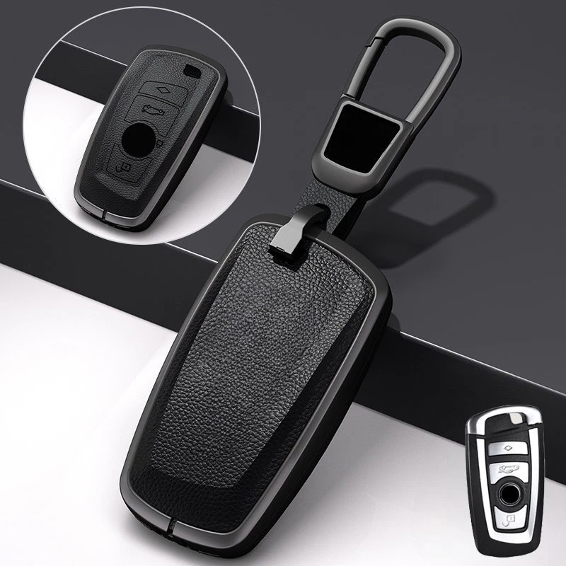 Funda para llave de coche de cuero de aleación de zinc para BMW X3 X4 X5 F10 F15 M5 1 2 3 7 4 5 6 Foto 3 de 4