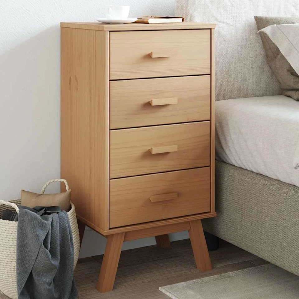 Table de Chevet Armoire de Lit Table de Nuit Chambre Bois de Pin Solide vidaXL - Photo 1/1