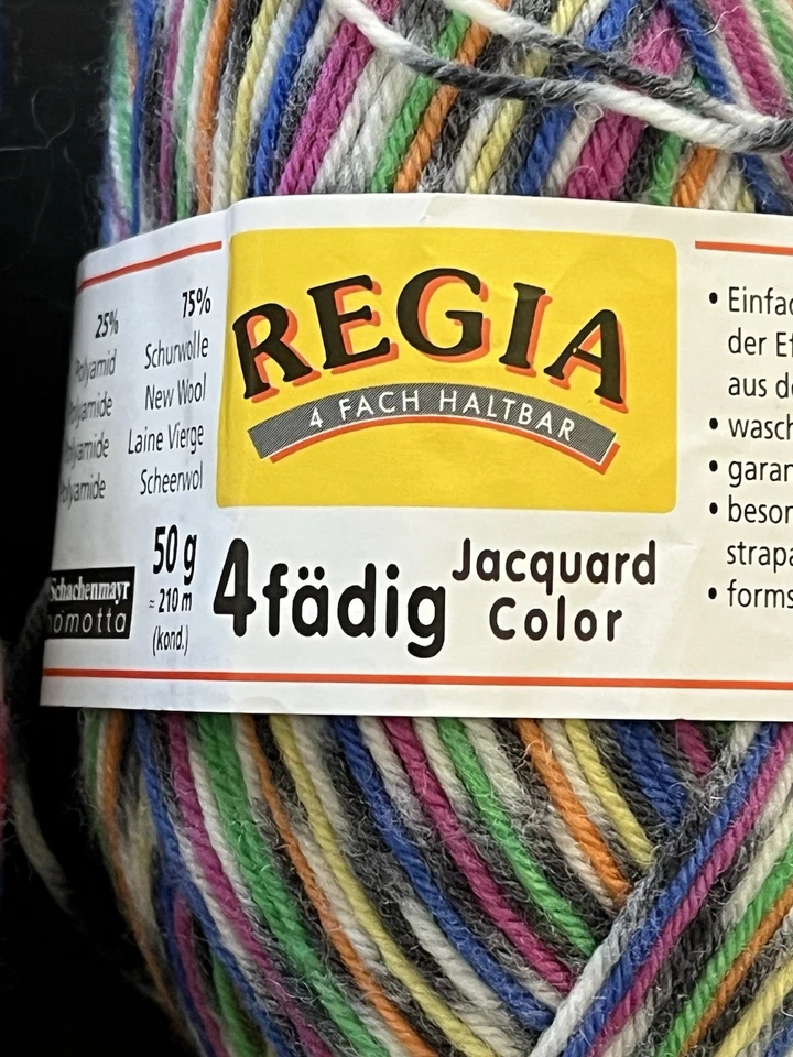 Schachenmayr Regia JACQUARD Variegated Wool Blend Sock Yarn 2 Different Colors - Image 2 of 3