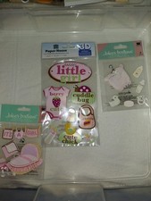 Set of Baby Girl Stickers for Paper Crafting, Scrapbooking, Etc