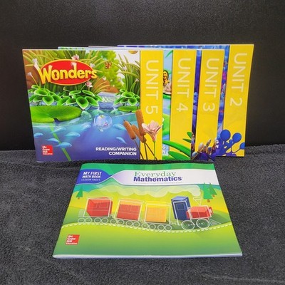 Lot Of 6 Home Schooling Wonders Reading/Writing  Composition, 1 Mathmatics Wkbks