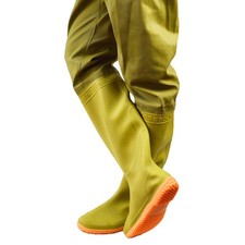 (40)Fishing Wader Wearproof Water Resistant Antislip Boot Waist Wader Pants|
