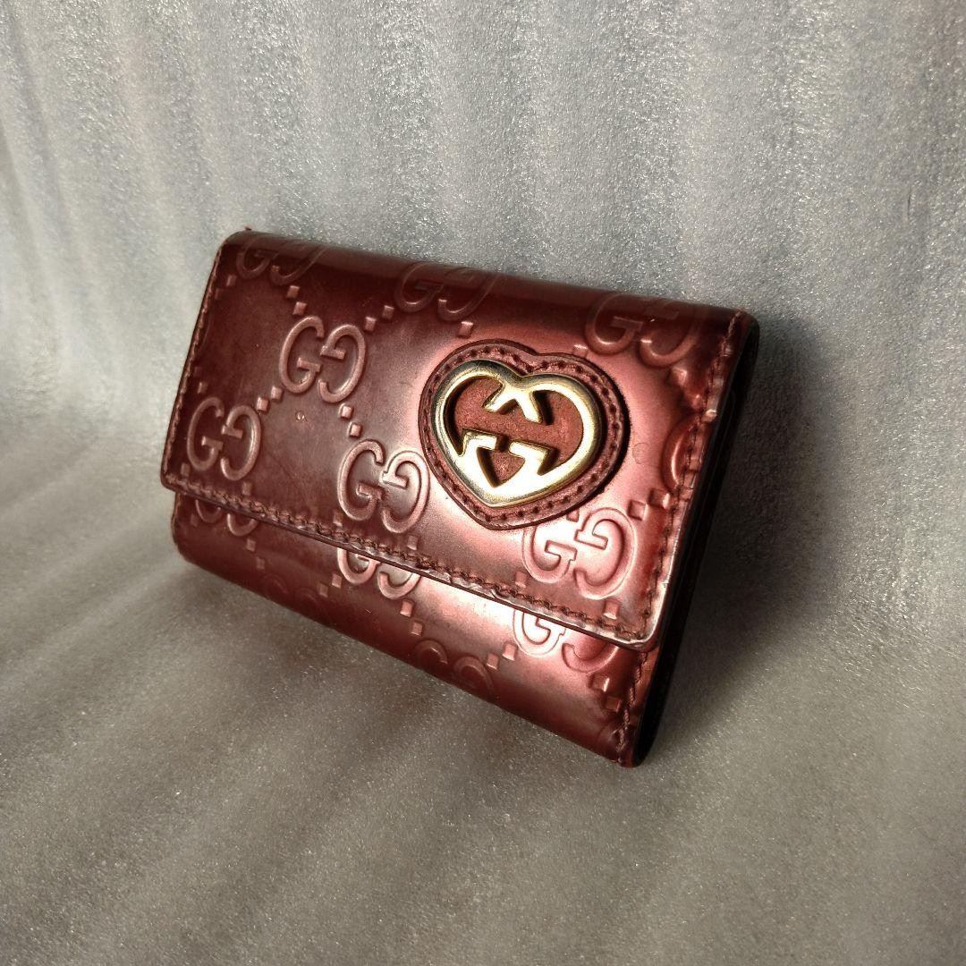 GUCCI GG pattern key case   Heart Interlocking Pi… - image 1