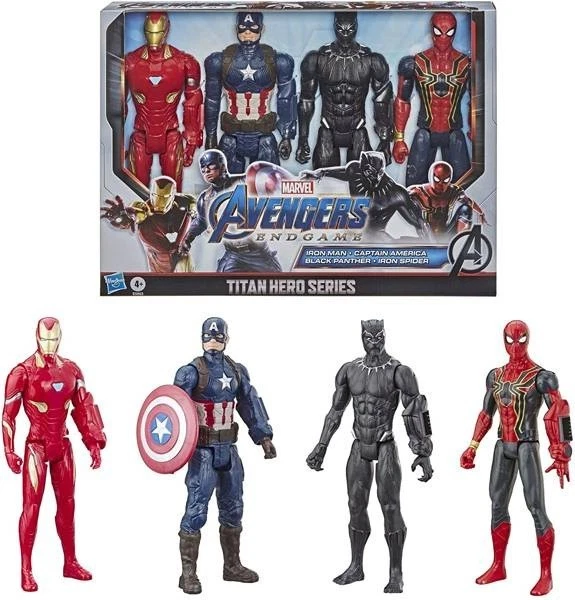 MARVEL AVENGERS ENDGAME TITAN HERO SERIES PACK OF 4 12" ACTION FIGURES