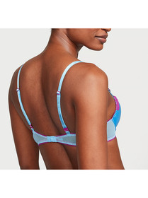 NEW Victoria's Secret Tease Push Up Bra & Cheeky Panty Set Blue Purple