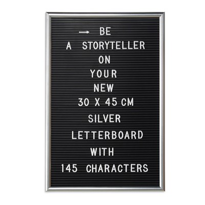Letterboard Memo-Board Messageboard Feltboard Worttafel Buchstabenwand silber