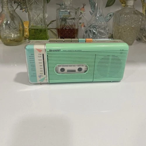 Sharp QT-5(GR) AM/FM Radio Cassette Recorder w Power Supply 1986 Stranger Things