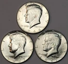 Lot Of 3 - 1967 (2) Unc & (1) 1966 Kennedy Half Dollars - 40% Silver - JFK-67E