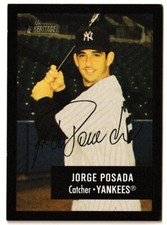 2003 Bowman Heritage Black Border Signature Jorge Posada #1 New York Yankees