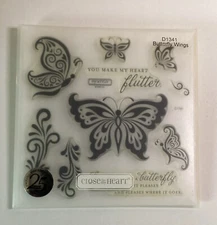 Close to My Heart BUTTERFLY WINGS Rubber Stamp Set of 10 NEW