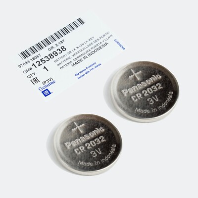 (2PC) AC Delco GM OEM CR2032 Keyless Entry Key Fob Battery 12538938 / 96673268