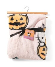 Hello Kitty Halloween Pink Pumpkin Faux Fur Throw Blanket 50"x 70" NWT 