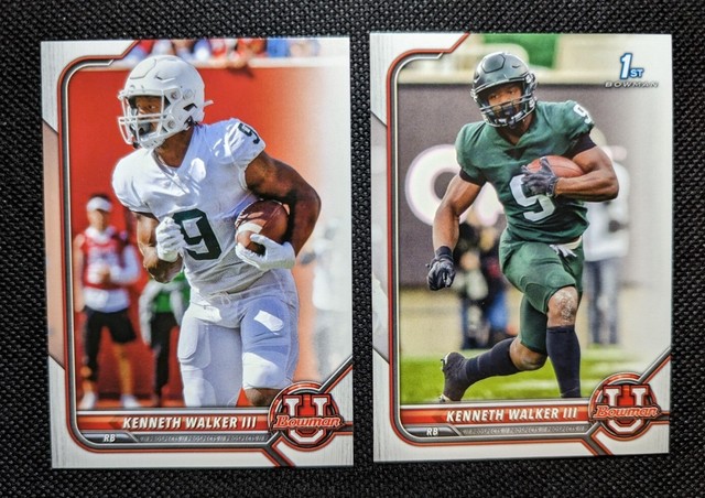 (2) KENNETH WALKER III 2021-22 Bowman University (1) 1st Bowman #82 & (1) #97