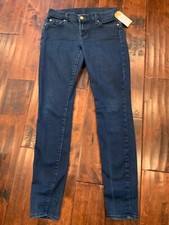 7 For All Mankind Dark Wash “The Skinny"“ Blue Jeans, Size 26