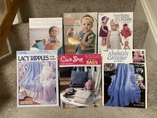 Crochet Pattern Lot Of 6 Crochet Books Pamphlets Baby Toddler Afghans Bags