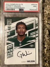 Garrett Wilson 2022 Donruss Elite — Pen Pals — ROOKIE — PSA MT 9