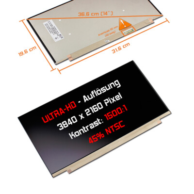 14'' LED Display matt passend für BOE NE140QUM-N6A V5.1 3840x2160 4K UHD 