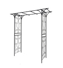 Metal Garden Arch L80.3'' X W20.47'' X H81.1'' Climbing Plants Support Rose Arch