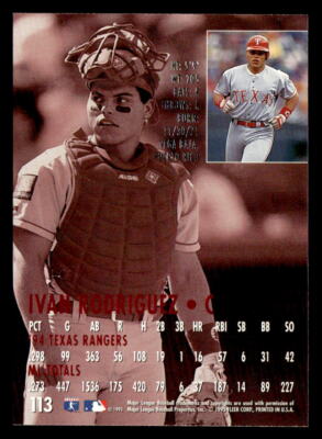 メジャーリーグ　カード　Ivan Rodriguez Ivan Rodriguez 1995 Ultra Card #113 Texas Rangers | eBay