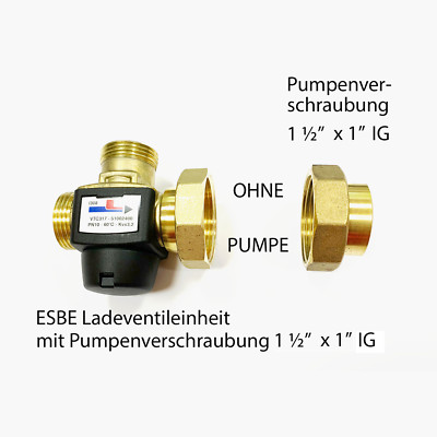 Rücklaufanhebung ESBE VTC 317  Ladeventil 60°C mit Überwurfmutter 1'', Holzkessel