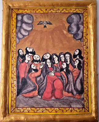 Pentecost Descent of The Holy Spirit Apostles Catholic and Orthodox Icon Plaque