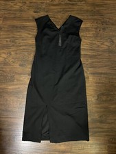 T Tahari Womens Black V-Neck  Knit Nylon Dress Size Sz6