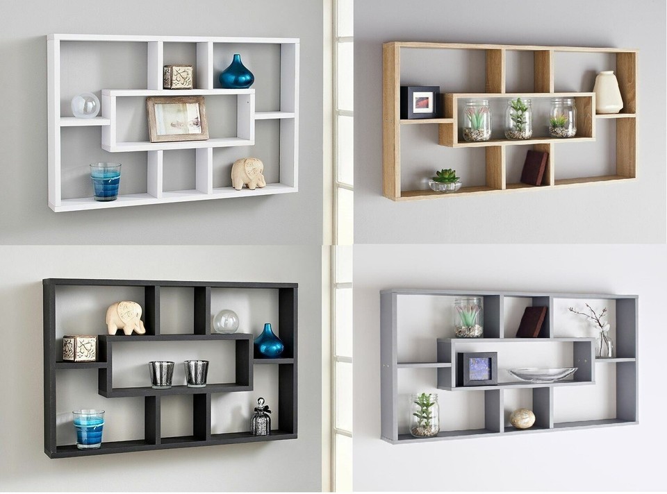 Space Saving Floating Wall Shelves Display Unit Bookshelf Storage Organiser