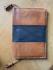 RARE Vintage NSM Art/Document Portfolio Zippered Case Brown Leather