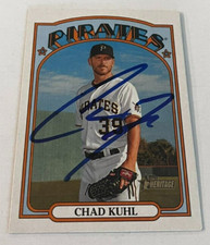 CHAD KUHL SIGNED 2021 TOPPS HERITAGE BASEBALL CARD AUTO
