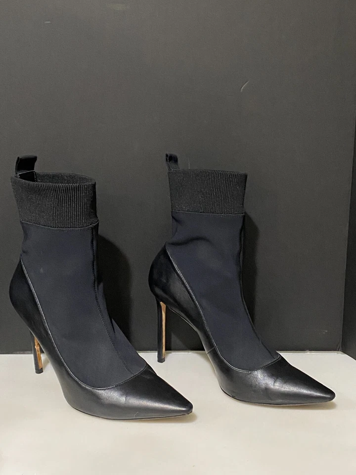 Jimmy Choo 9.5 EE. UU. / 40 UE I Want Choo Brandon Botines Elásticos de Cuero Negro Foto 3 de 4