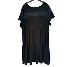 Torrid Black Crochet Knit Casual Short Sleeve Dress Size 4X