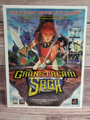 The Granstream Saga Playstation 1 PS1 PSX 1998 Game Promo Ad Art