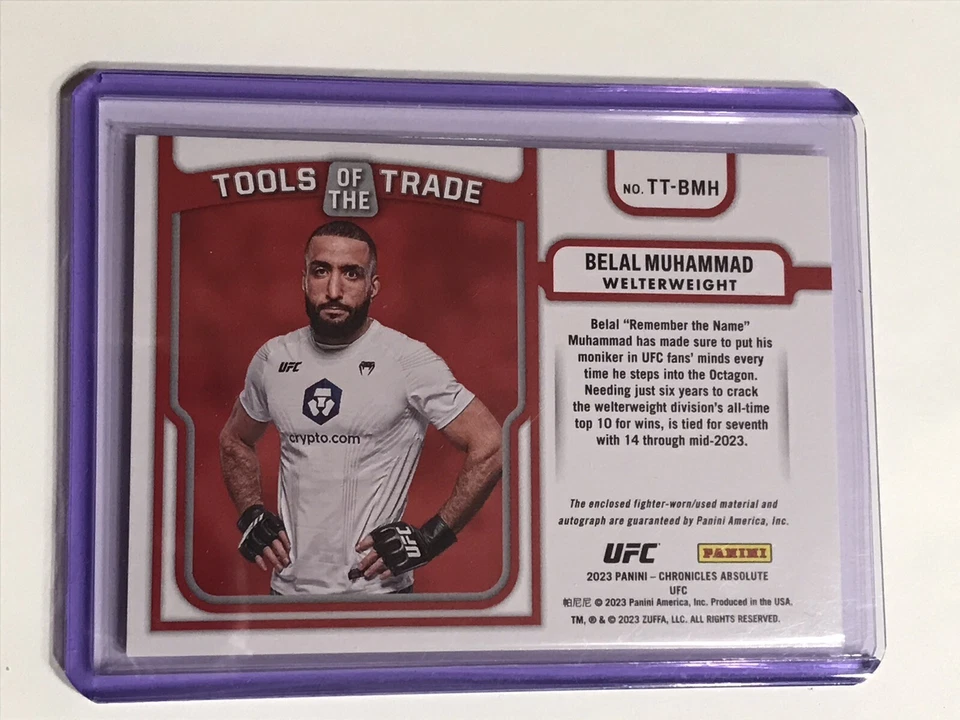 2023 UFC Chronicles Belal Muhammad Auto 47/99 Absolute Tools of the Trade TT-BMH - Image 2 of 2