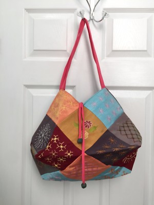 Handmade Custommade Trimmed Craft Embroidery Lightweight Hobo Shoulder Bag Purse