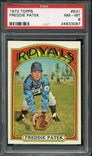 1972 TOPPS #531 FREDDIE PATEK ROYALS PSA 8